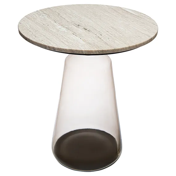 Журнальный столик Odd, Ø50х54 см, бежевый мрамор