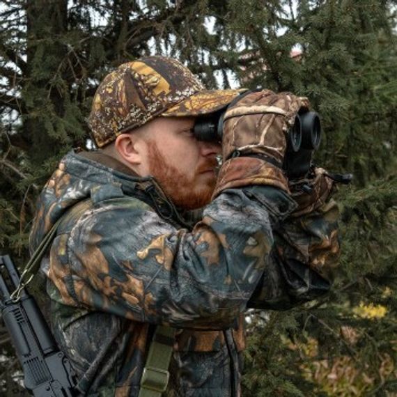 Перчатки Helios охотничьи утепленные КМФ лес р. L