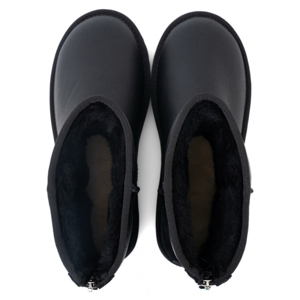 Ugg Mens Classic Short Zip Metallic Black