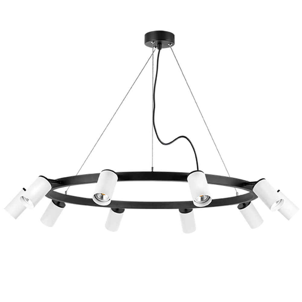 LR020360 Люстра RULLO 10х50W GU10 ЧЕРНЫЙ/БЕЛЫЙ (571020+214436-10)