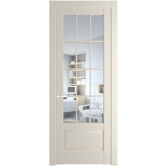 Межкомнатная дверь эмаль Profil Doors 4.2.2 (р.12) PD кремовая магнолия стекло прозрачное