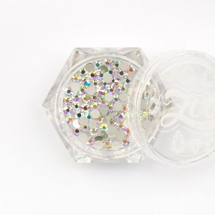 Zoo nail Стразы стеклянные прозрачные ABC голография SS8 (2,5мм), 100шт