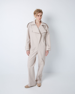 Комбинезон из хлопка Макс Мара светло-бежевый