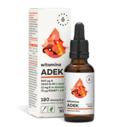 Aura Herbals ADEK - Витамин A + D3 + E + K2, капли, 30 мл