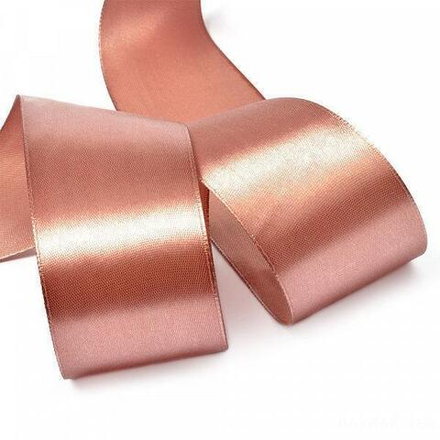 Лента Атлас розовое-золото 5 см