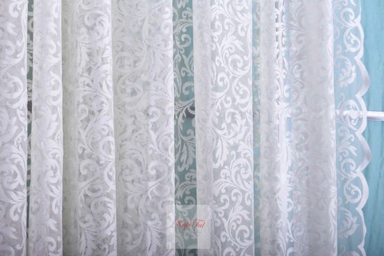 Длинные шторы, Тюль гипюр Мелани-T (белый)