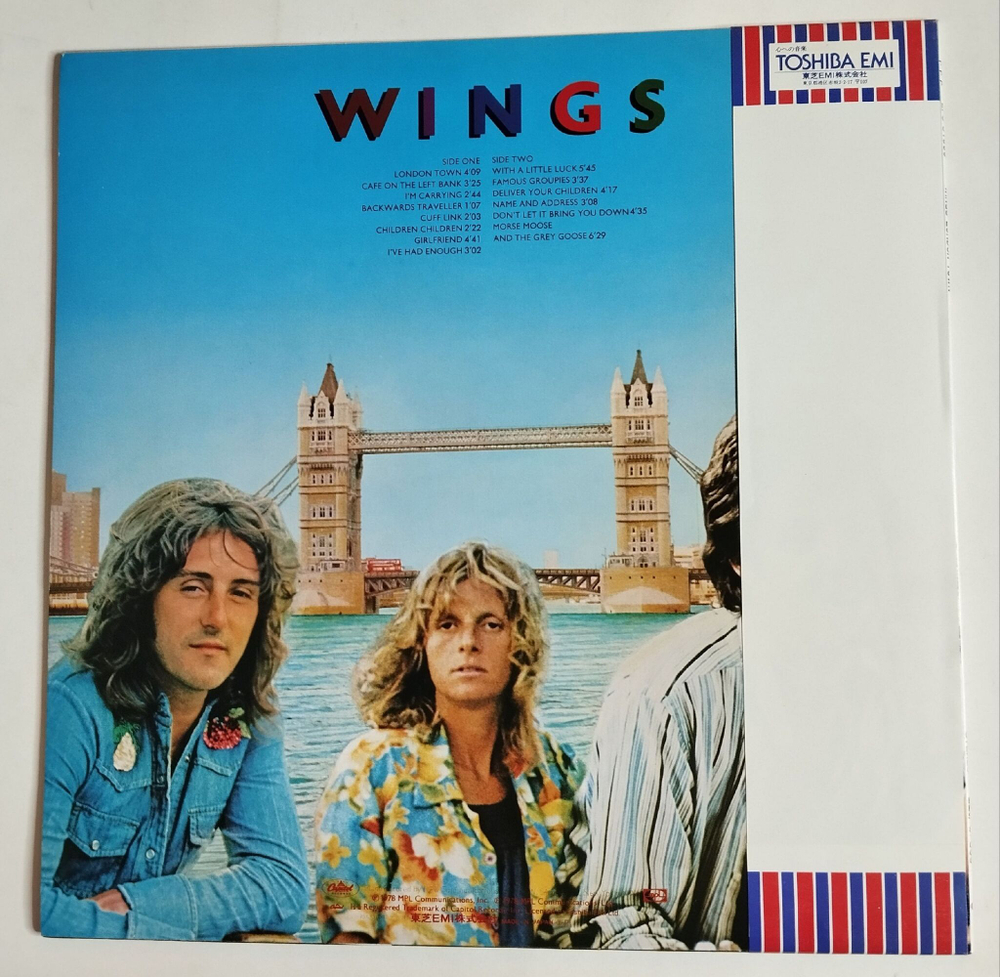 Винтажная виниловая пластинка LP Wings London Town (Japan 1978) (Obi)
