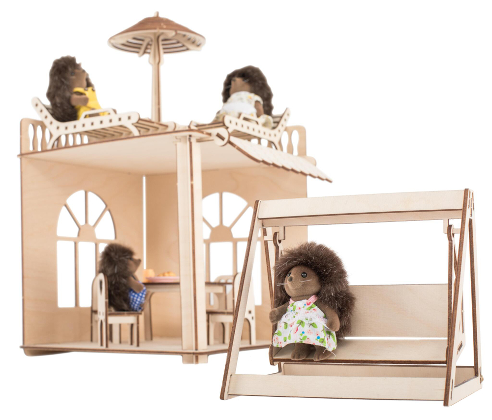 Конструктор ХэппиДом "Пристройка с мебелью и качелями Premium"