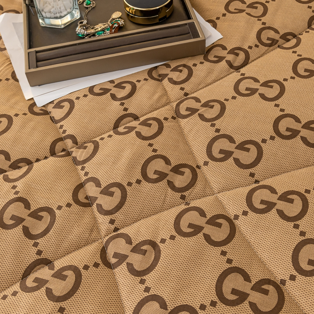 Комплект постельного белья Сатин с Одеялом 100% хлопок на резинке OBR122