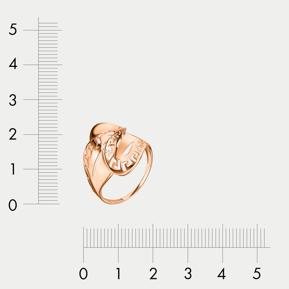 Кольцо женское из розового золота 585 пробы без вставки (арт. 01-10000-2257)