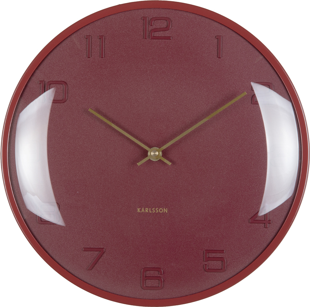 Настенные часы Karlsson Fuerte Dome, металл, 30,5 см, красные