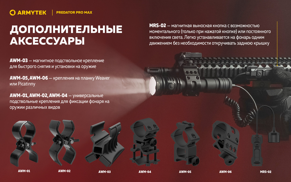 Фонарь Armytek Predator Pro Max Magnet USB Белый
