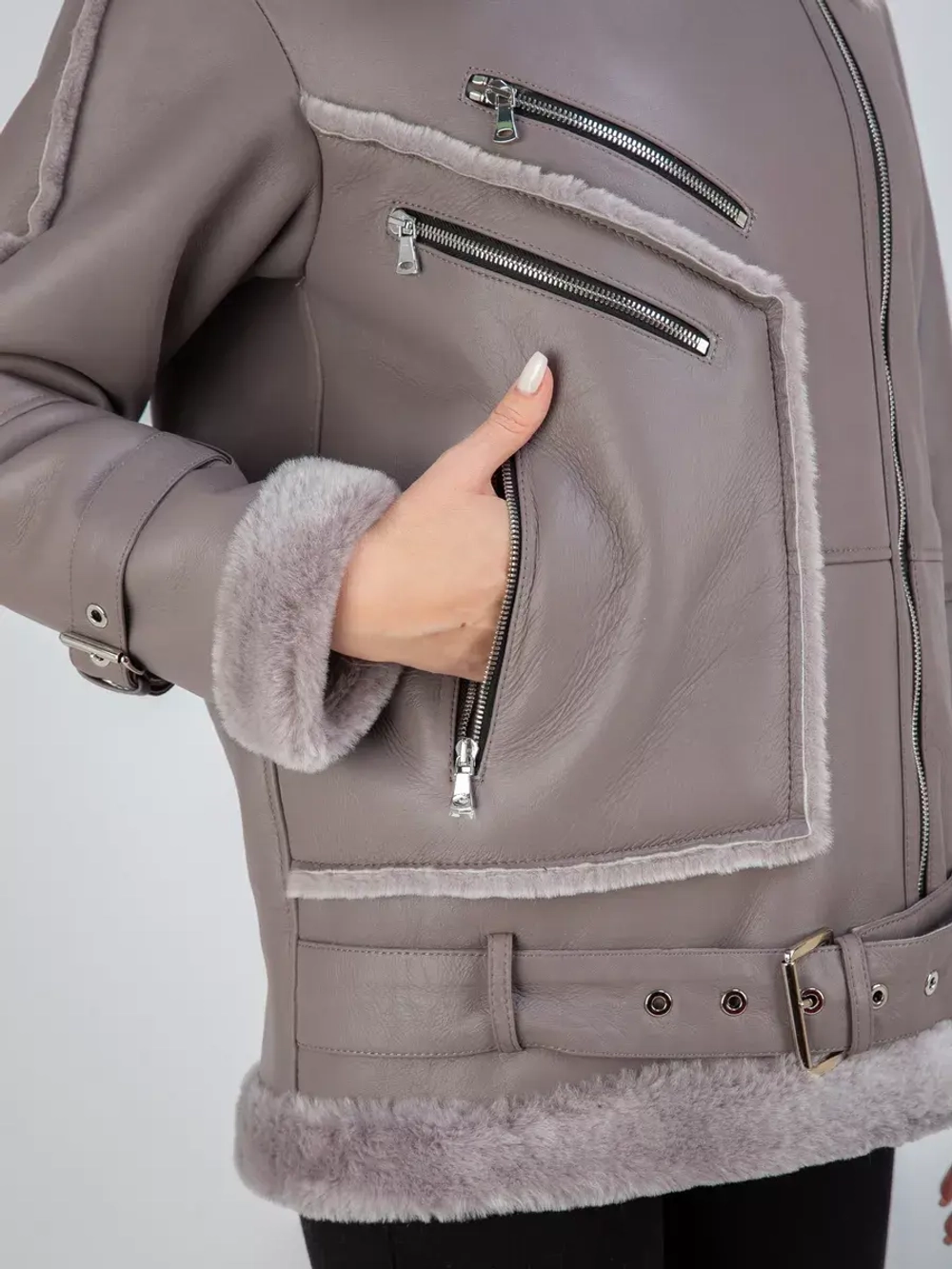 Дубленка авиатор натуральная зимняя