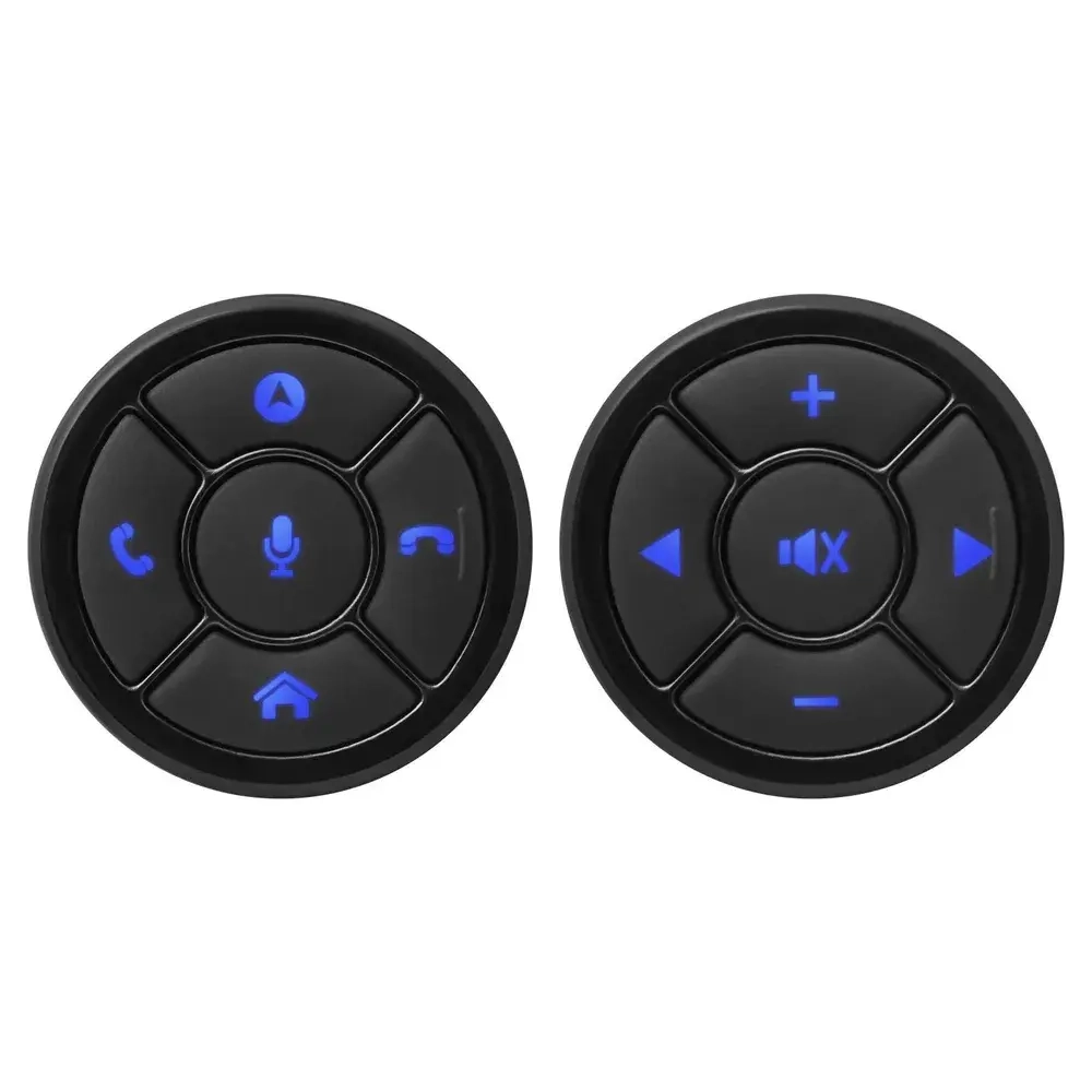 Кнопки 2шт шайбы на руль / подлокотник. Беспроводные, голубая подсветка
