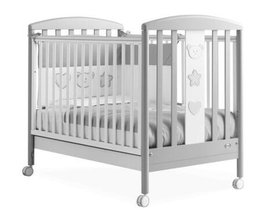 Детская кроватка Pali Merlino (Birillo) 125х65 см белый/серый