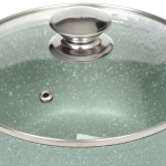 Кастрюля алюминий, антиприг, 1.5 л, крышка стекло, литая,со съем руч, Kukmara, Фисташ Мрамор, кмф17а