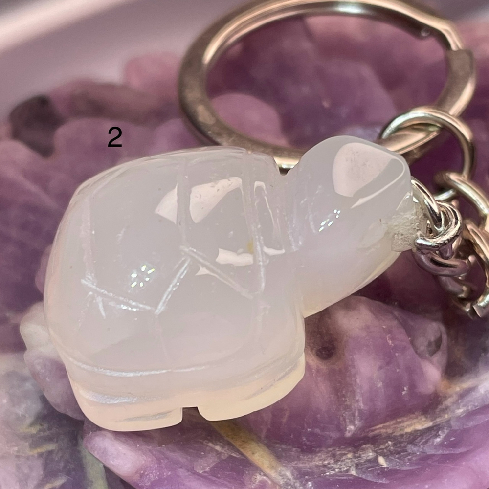 46814 Агат серый Брелок Черепаха фигурка 27мм