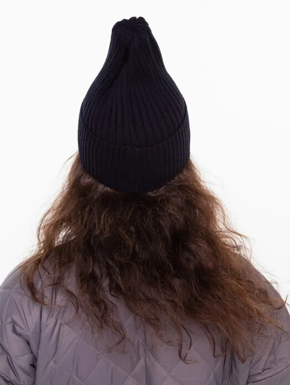 Шапка женская демисезонная , цвет чёрный, размер 52-56