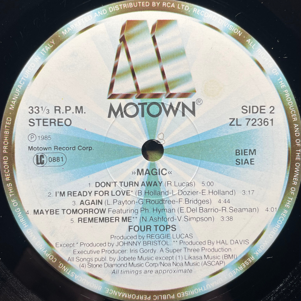 Four Tops ‎– Magic (Италия 1985г.)