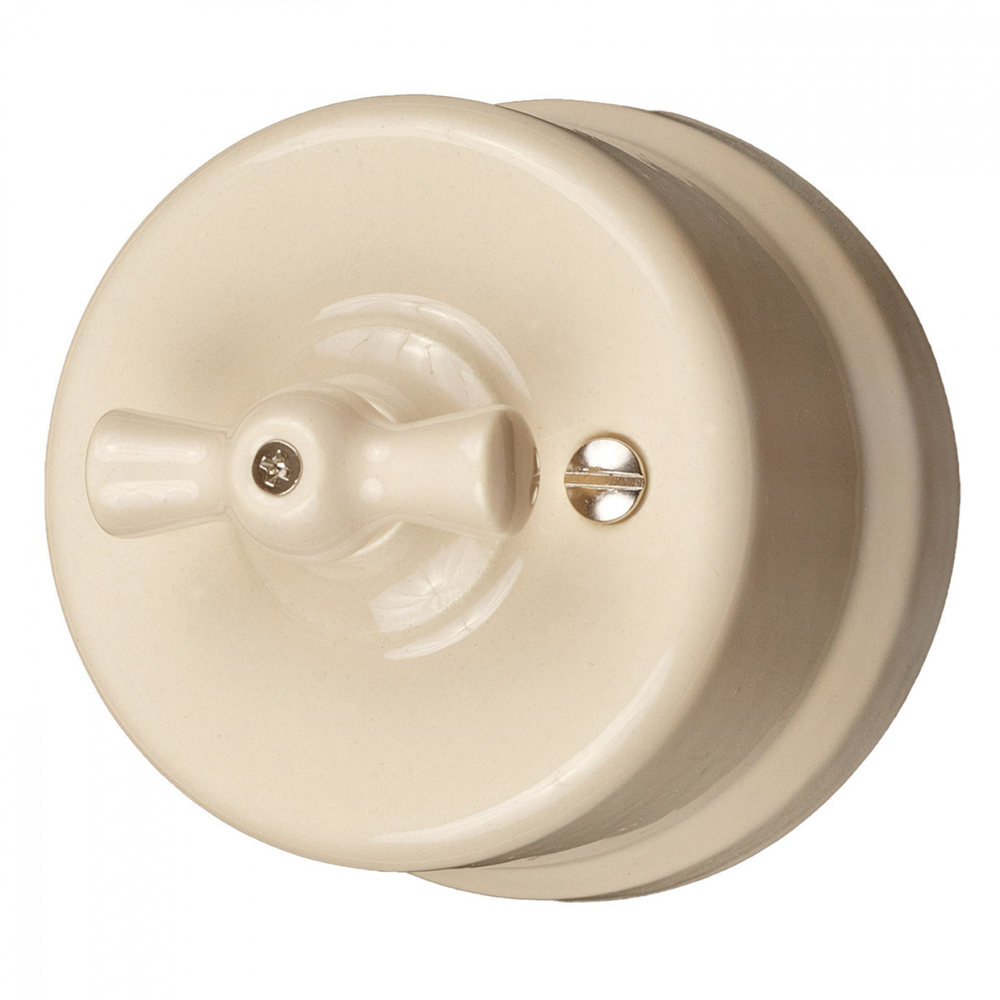 Выключатель 1-клавишный, керамика, цвет песочное золото B1-200-04