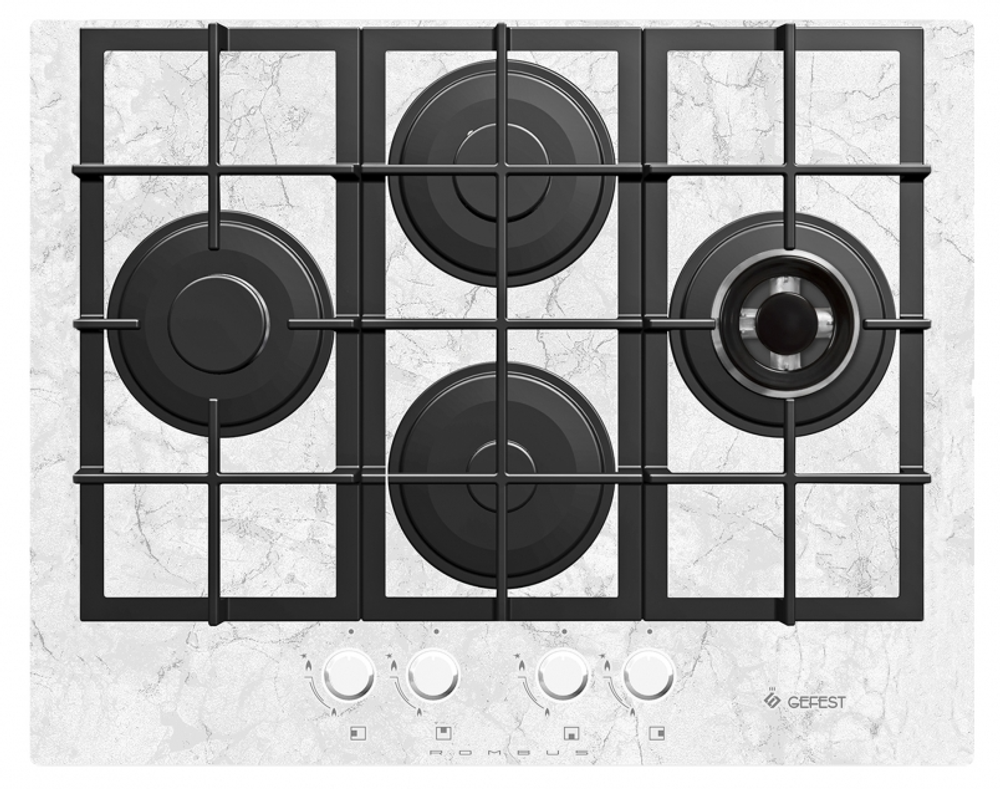 Поверхность варочная  Гефест ПВГ 2231-01 Р52 (белый с рисунком "мрамор")