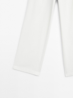 Massimo Dutti Брюки свободного кроя со средней посадкой, белый