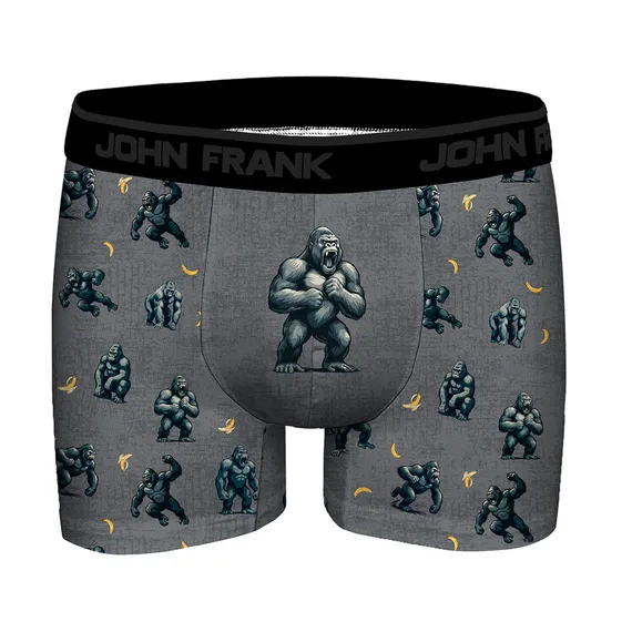 Мужские трусы боксеры серые с принтом JOHN FRANK JFBDFR392-GORILLA