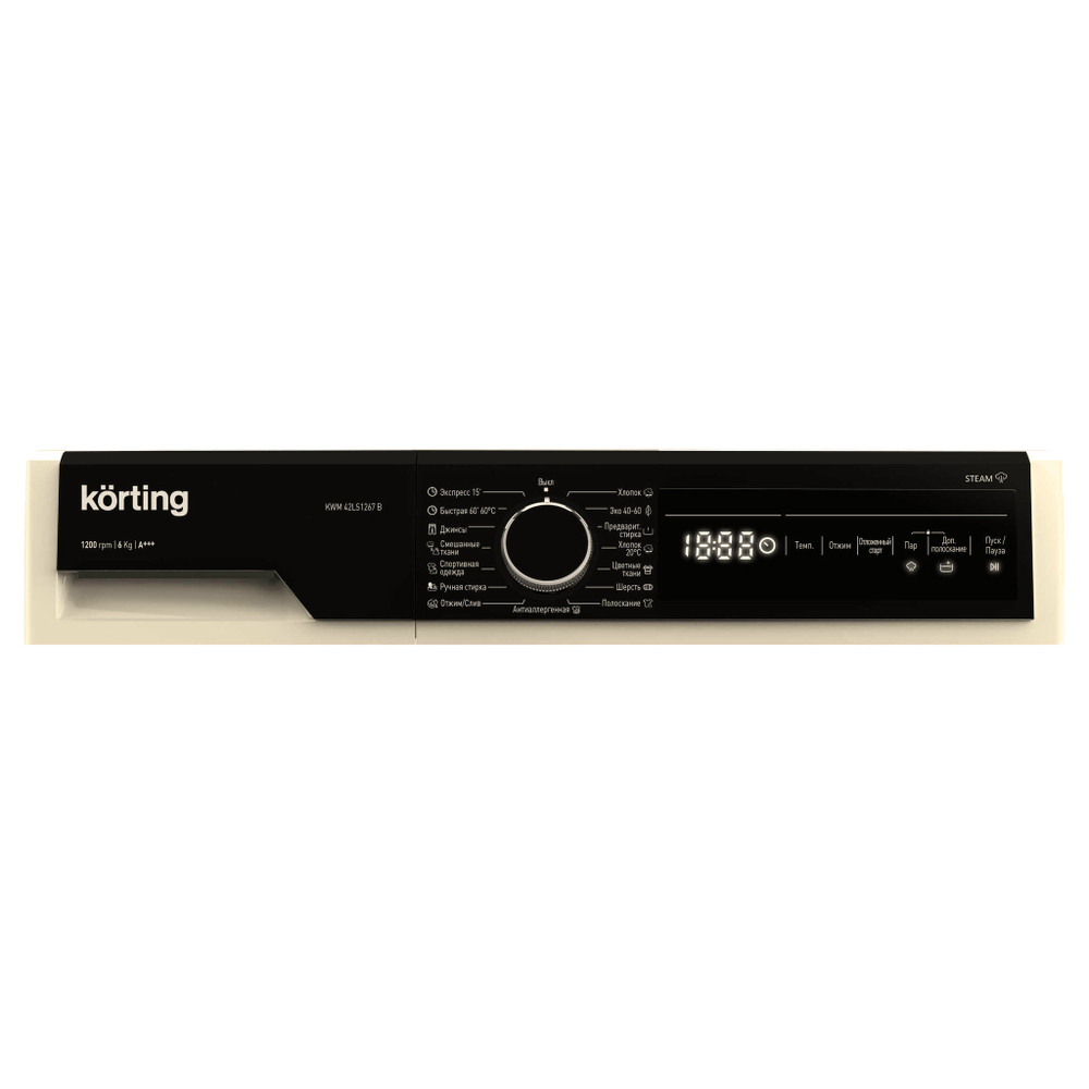 Узкая стиральная машина с паром Korting KWM 42LS1267 B