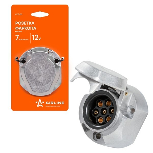 Разъем прицепа металлический 7 конт. (розетка) (AIRLINE)
