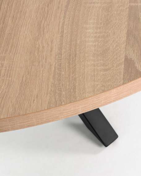 Стол Argo Ø120 см, столешница светлый меламин, черные ножки