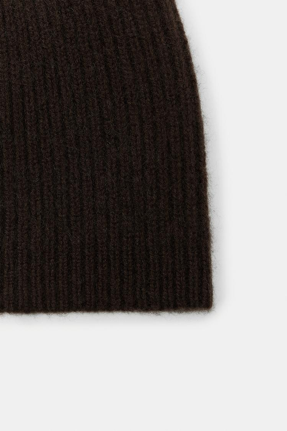 ZARA ШАПКА БИНИ В РУБЧИК ИЗ КАШЕМИРА, КОРИЧНЕВЫЙ