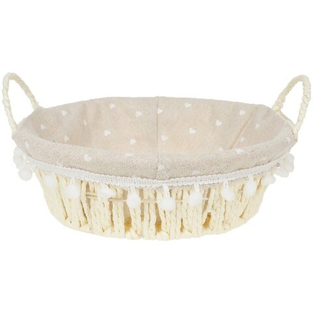 Корзина плетеная (бумага, ткань) D24xH8см (Белый)