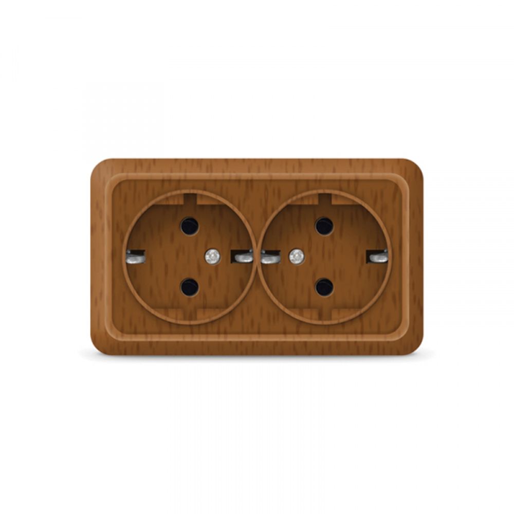 UNIVersal Олимп Бук Розетка 2-местная с заземляющими контактами 7946758