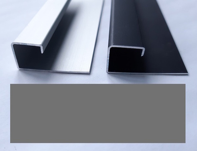 Алюминиевый квадратный профиль для внешних углов титан LUР