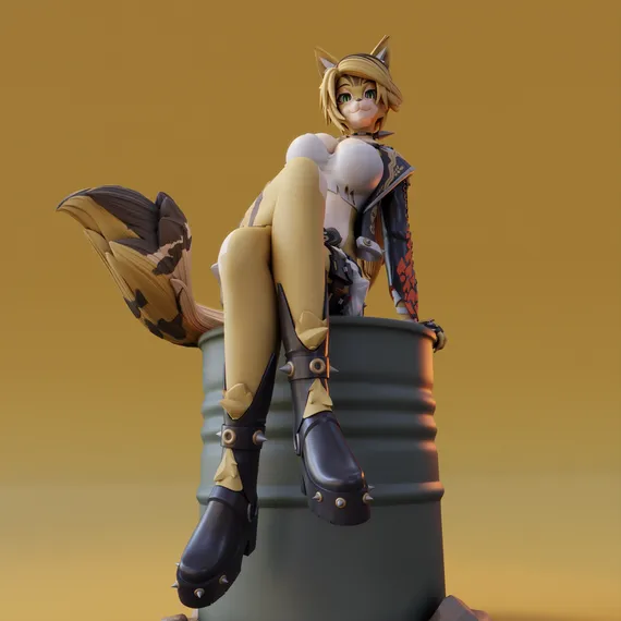 Pulchra on a barrel - Zenless Zone Zero