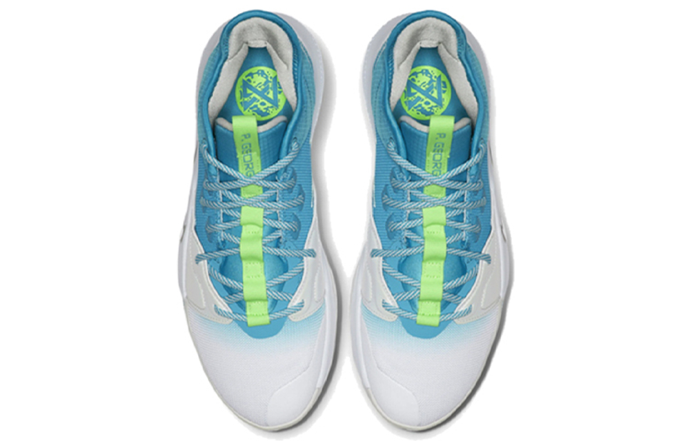 Nike PG 3 Lure fishing bait round head lace-up non-slip lightweight mid-top actual combat basketball shoes men's blue and white gradient