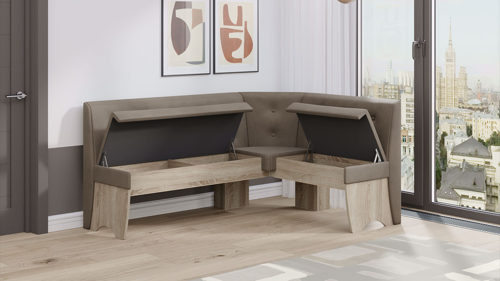 Барселона (ТриЯ) Кухонный уголок (сонома трюфель/коричневый)