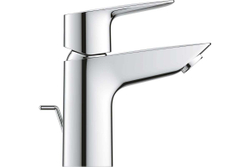 Смеситель для раковины Grohe BauEdge с ограничителем температуры и рычажным донным клапаном, размер S, хром 23328001