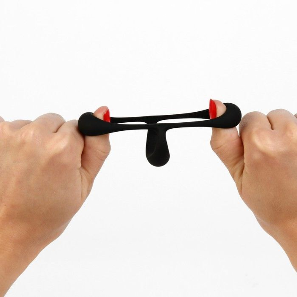 Черное эрекционное кольцо для пениса без вибрации (Цвет: черный)