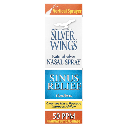 Natural Path Silver Wings, Натуральный серебряный спрей для носа, средство для облегчения пазух носа, 50 част. / Млн, 30 мл (1 жидк. унц.)