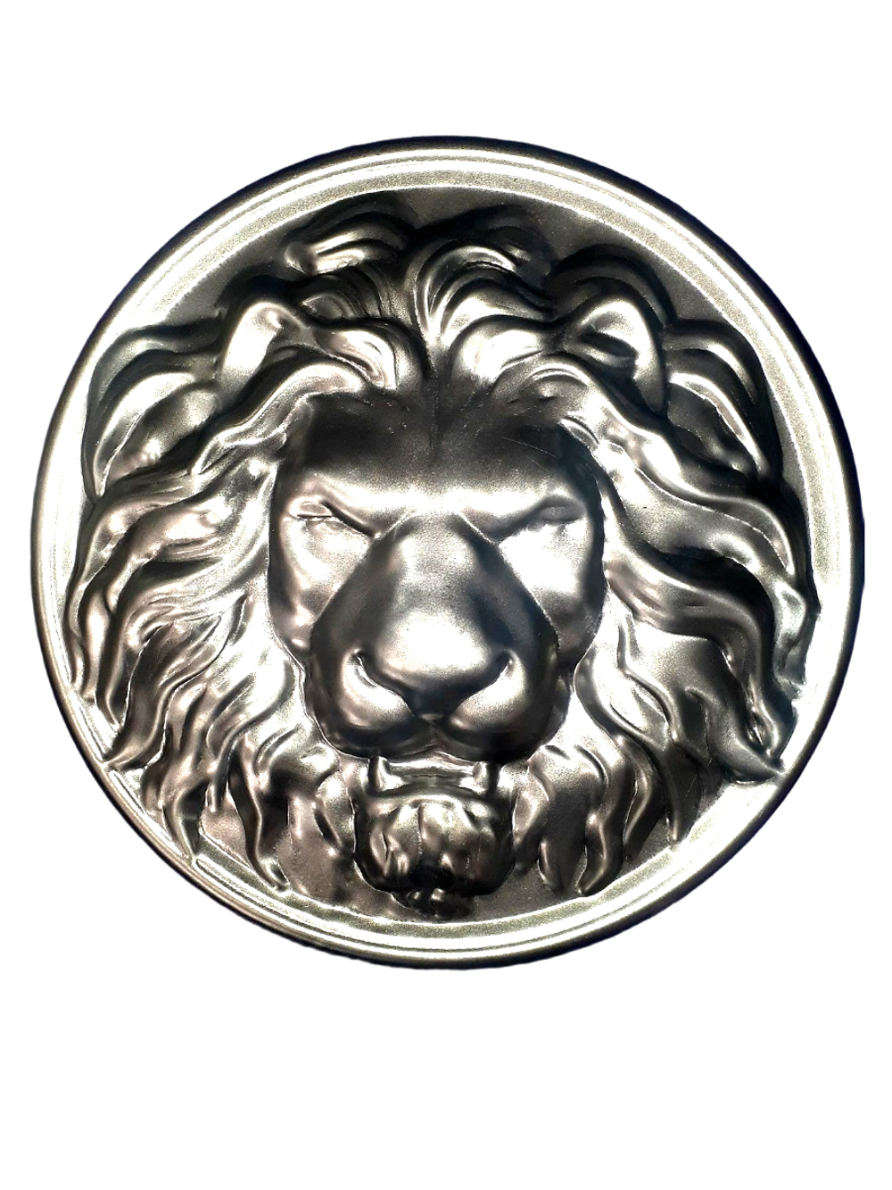 Кованое изделие голова льва из стали d270 (1мм). Вес: 0.381 кг.
