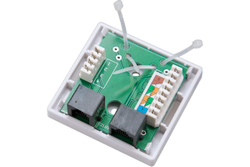 Комбинированная внешняя розетка REXANT RJ-45(8P-8C) + RJ-11(6P-4C), UTP 03-0120