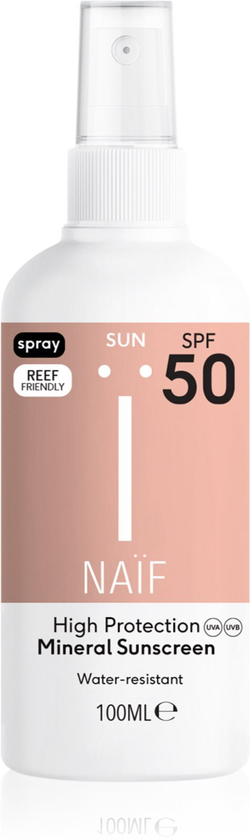 Naif Sun Mineral Sunscreen 50 SPF - солнцезащитный спрей SPF 50 /   100  ml  / GTIN 8720828001516