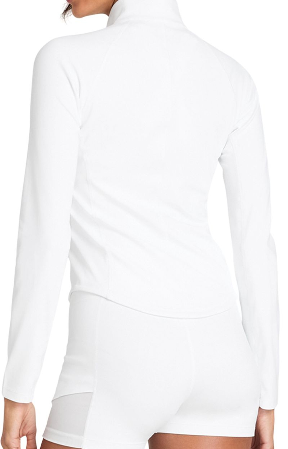 Женская теннисная футболка   Wilson Baseline Half-Zip Long Sleeve Tee - bright white