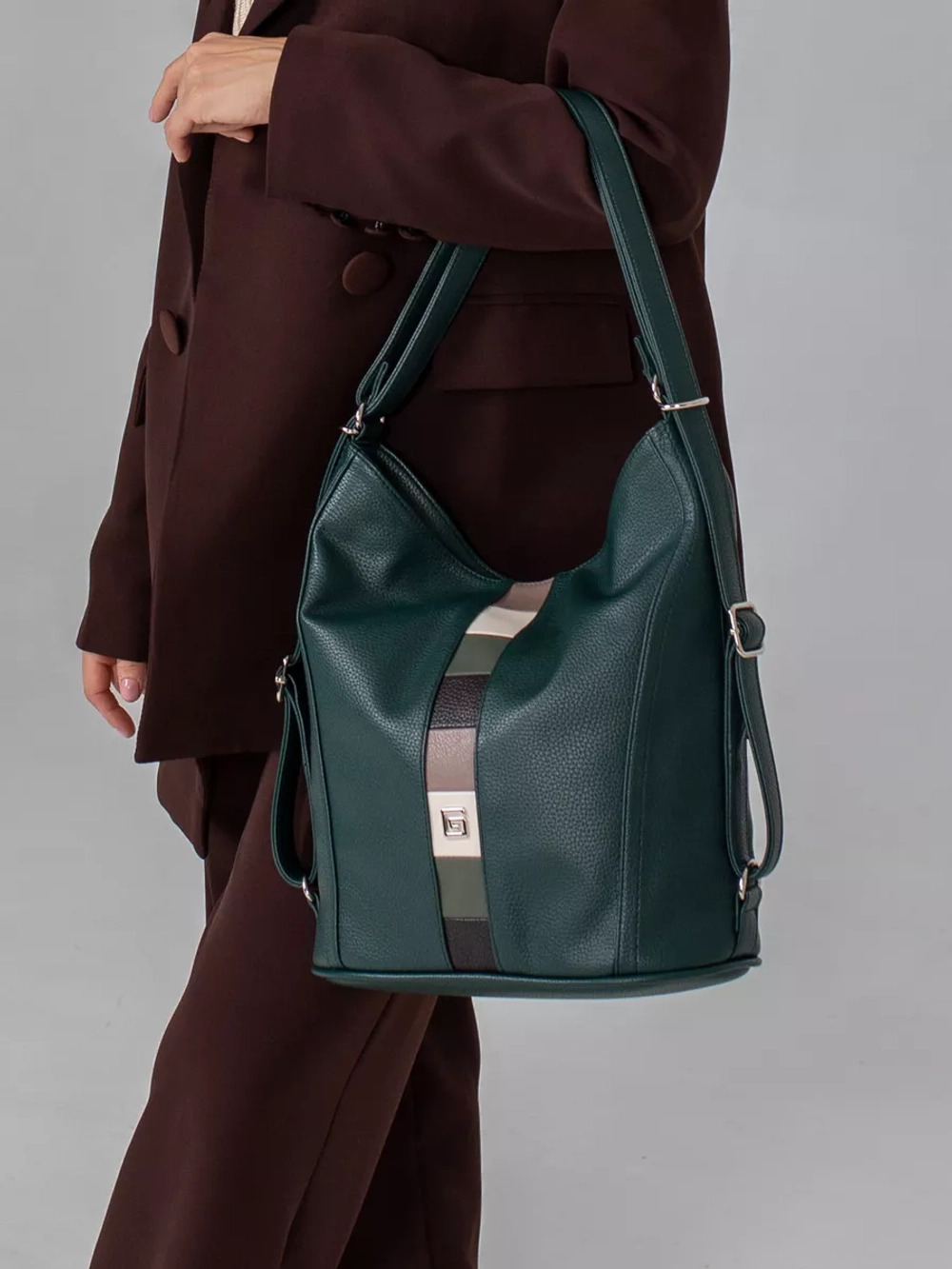 Сумка рюкзак большая через плечо трансформер