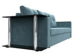 Диван прямой Атланта со столом слева, Бирюзовый, Велюр, 112471