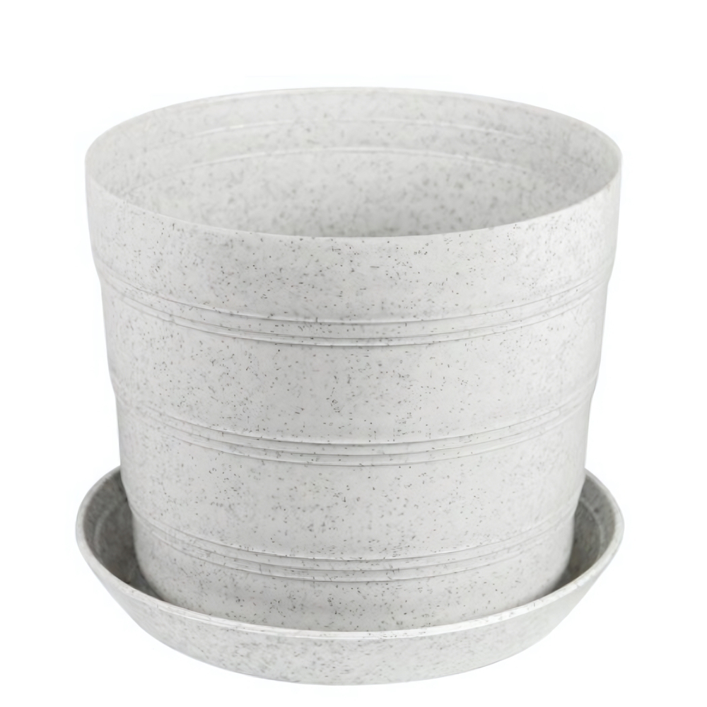 Кашпо "Классик" с поддоном 1,2 л (цвет мраморный)