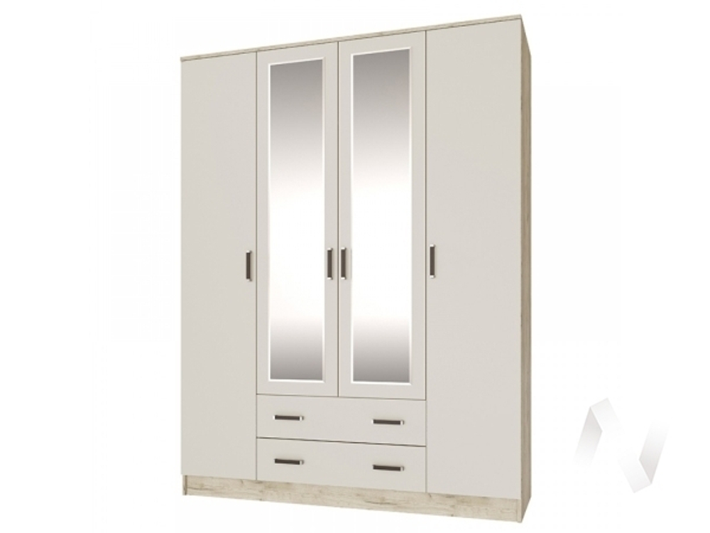 Шкаф комбинированный Лагуна 1;6 (дуб крафт серый/кашемир)