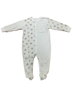 Комбинезон с закрытой ножкой на кнопках из кулирки (100% хлопок) на рост 74 см