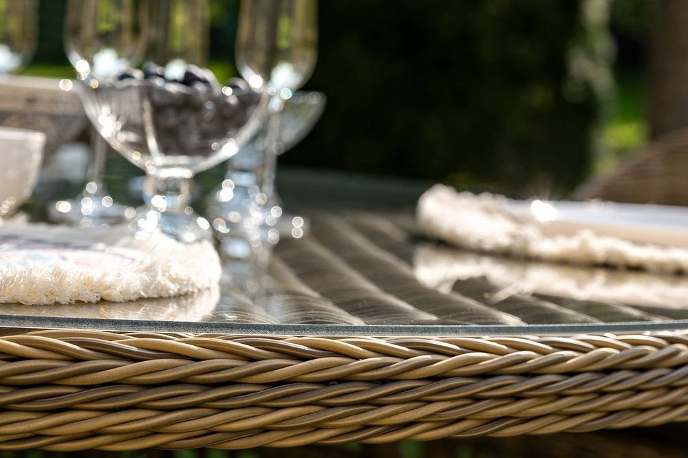 "Эспрессо-150 S" обеденная группа плетеная, цвет соломенный